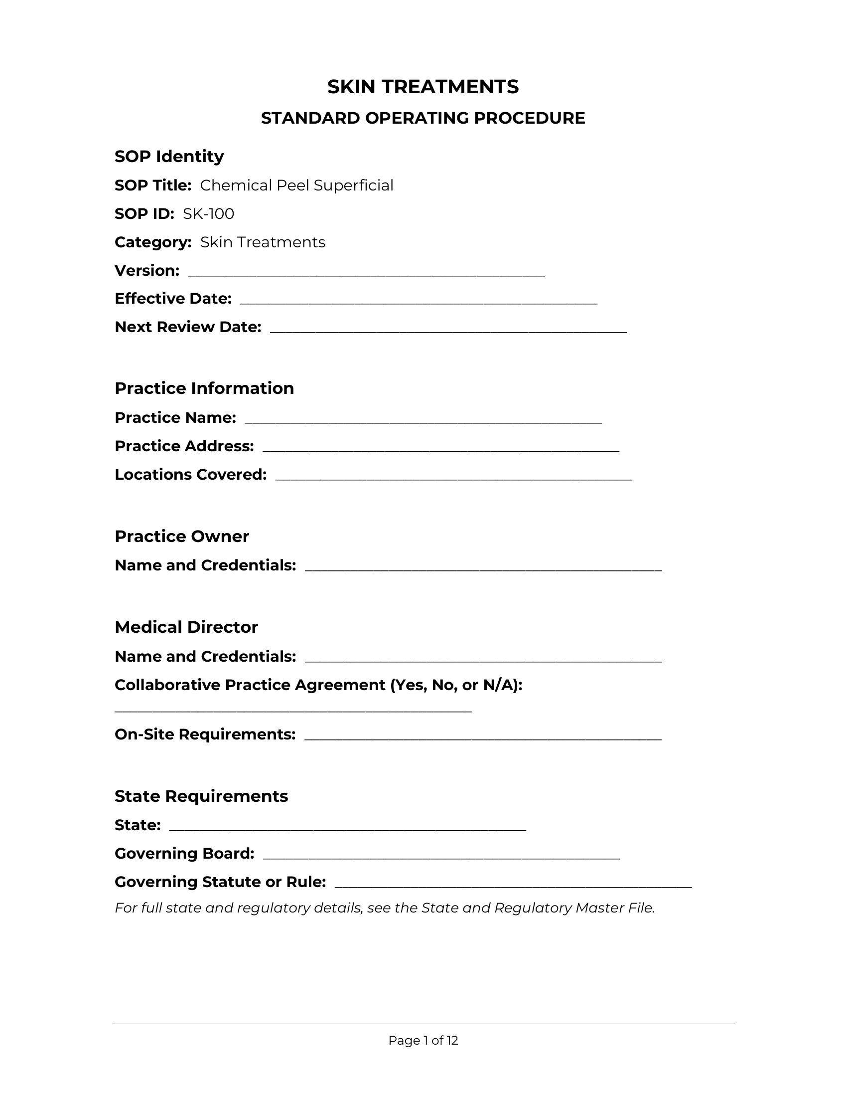 Protocol template — main view